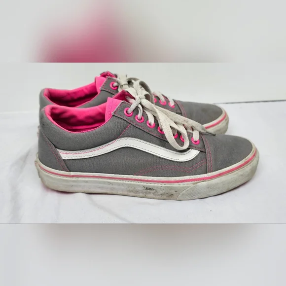Vans Old Skool  Lace Up Low Sneakers Women's Size 8.0 / Men's Size 6.5 Gray Pink - Picture 4 of 9